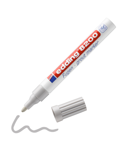 edding 8200 grout marker blister of 1 silver grey