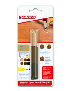 edding 8902 wooden floor repair wax kit blister of 3 oak