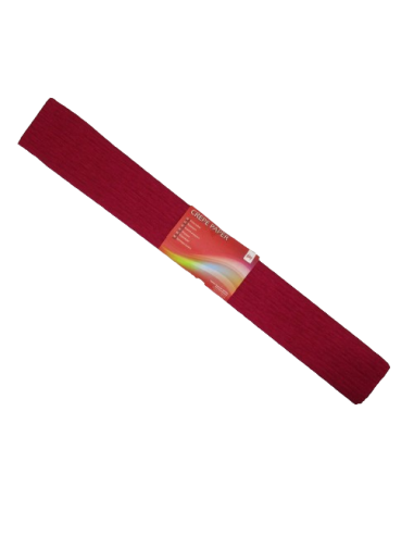 Krepp-paber College 50x250cm tumepunane