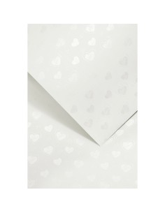 Decorative card paper A4 Small Hearts white 20 pcs/ box 250g 2