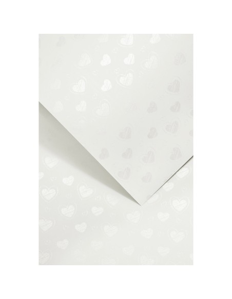 Decorative card paper A4 Small Hearts white 20 pcs/ box 250g