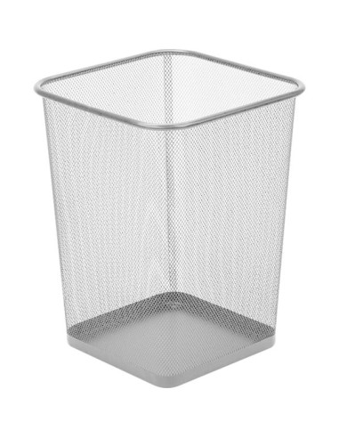 Paberikorv deVENTE 27x20x30.5cm kandiline metallist hõbe
