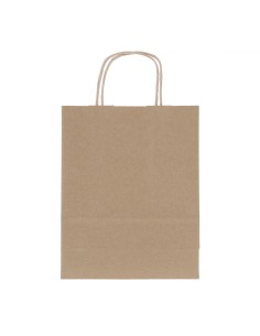 Paper bag with flat handles 180x80x240 Brown