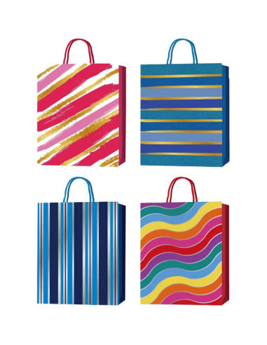 Kinkekott deVENTE Waves and Stripes 31x42x12 cm, 210 g/m², 4 kujundust