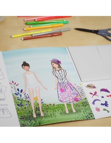 Värvi Ise pildid StickN Little Designer Activity Book - Vanilla Garden
