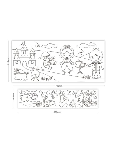 StickN Colouring Roll, 315x3550 + 140x2440mm, My Fairy Tale/Animal K