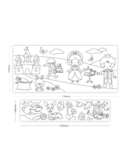 StickN Colouring Roll, 315x3550 + 140x2440mm, My Fairy Tale/Animal K