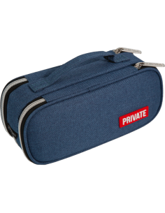 Pencil Case deVENTE "Private", Oval, 22x9x8 cm, Dark Blue