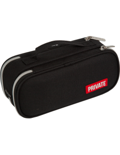 Pencil Case deVENTE "Private", Oval, 22x9x8 cm, Black
