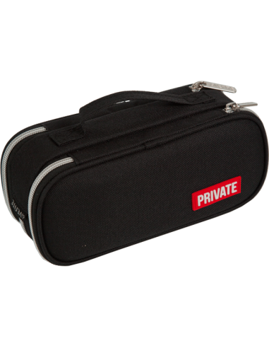 Pencil Case deVENTE "Private", Oval, 22x9x8 cm, Black