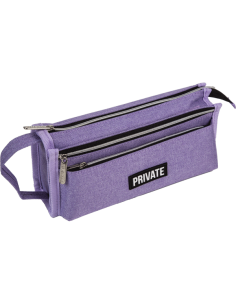 Pencil Case deVENTE "Private", Rectangular, 21x10x7.5 cm, Purple