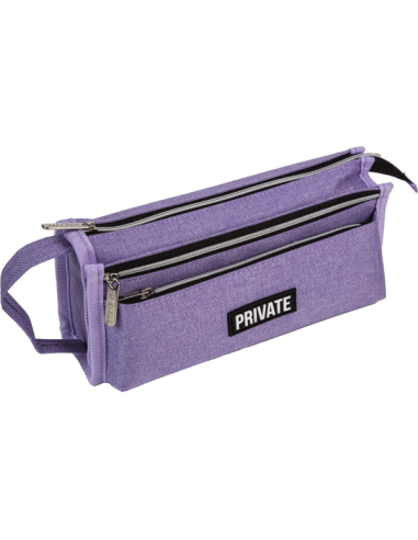 Pencil Case deVENTE "Private", Rectangular, 21x10x7.5 cm, Purple