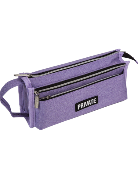 Pencil Case deVENTE "Private", Rectangular, 21x10x7.5 cm, Purple