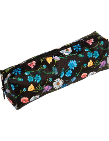 Пенал "Attomex. Flowers" 20x7x3,5 см, прямоугольный, на молнии, искусственная кожа с рисунком, ассорти 3 дизайна