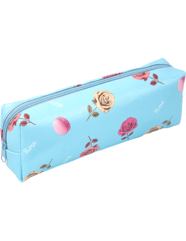 Пенал "Attomex. Flowers" 20x7x3,5 см, прямоугольный, на молнии, искусственная кожа с рисунком, ассорти 3 дизайна