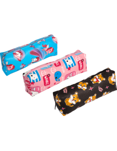 Пенал "Attomex. So cute" 20x7x3,5 см, прямоугольный, на молнии, искусственная кожа с рисунком, ассорти 3 дизайна