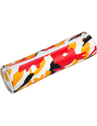 Пенал "Attomex. Camouflage" 21x7x7 см, круглый, искусственная кожа с рисунком, на молнии, ассорти 3 дизайна