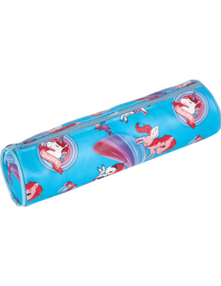 Пенал "Attomex. So cute" 21x7x7 см, круглый, искусственная кожа с рисунком, на молнии, ассорти 3 дизайна