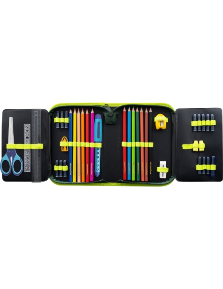 Pencil case dino filled with 42 items