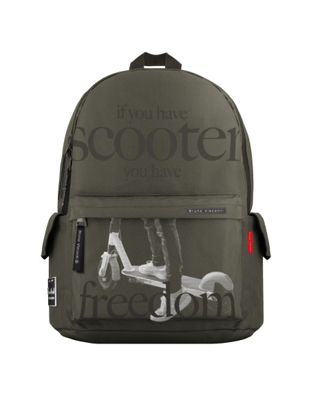 Backpack. Material: 100% polyester fiber. Water-proof zipper width 10 mm, puller 5 cm. Measurement: 30x40x17 cm