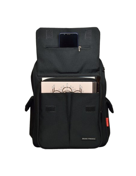 Backpack. Material: 100% polyester fiber. Zipper width 8 mm, puller 5 cm. Measurement: 29x38x14 cm.