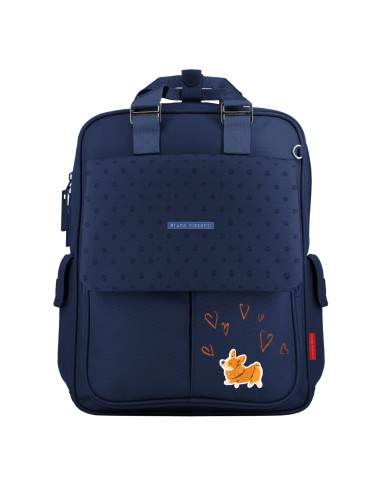 Backpack. Material: 100% polyester fiber. Zipper width 8 mm, puller 5 cm. Measurement: 29x38x14 cm.