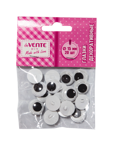 Silmad deVENTE 15mm, õmmeldatavad, 30tk/pk