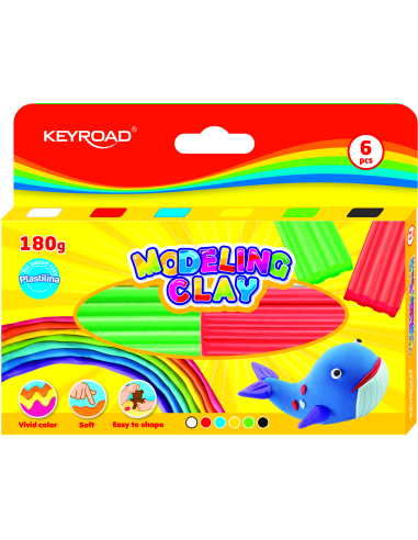 Plastiliin Keyroad 6-värvi