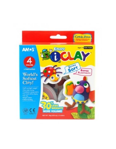 Modelleerimismass Amos iClay 18g x 4-värvi
