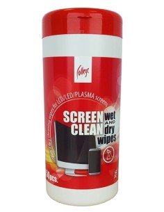 Screen Clean College. Wet And Dry Wipes for Lcd/Led/Plasma monitors, 100pcs