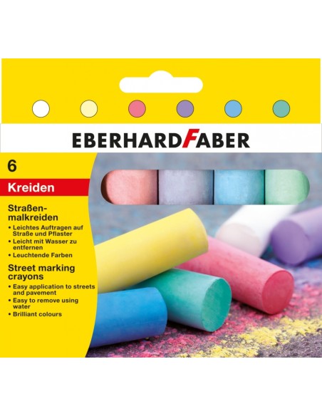 Asfaldikriit EberhardFaber 6tk/pk ümar värviline