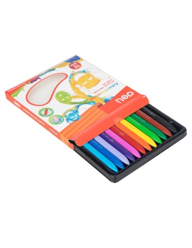 Plastic Crayon Deli 12 colors assorted