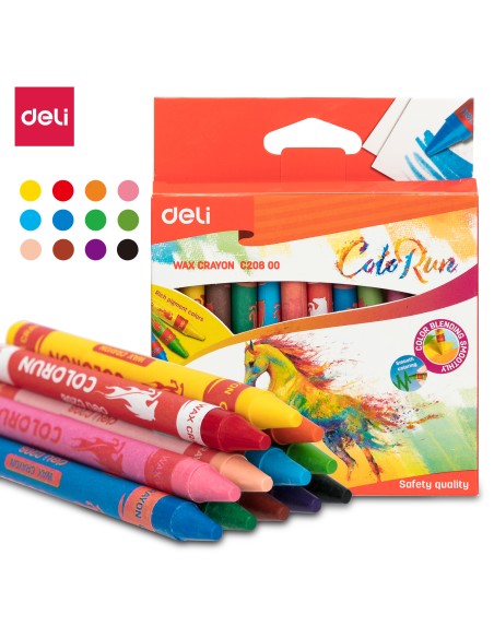 Rasvakriidid DELI Colorun 12-värvi