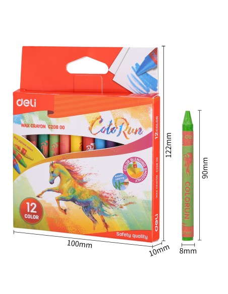 Wax crayon 12 colors ASST.