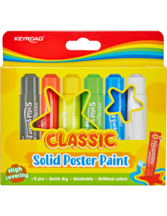 6 classic colors solid poster paint stick