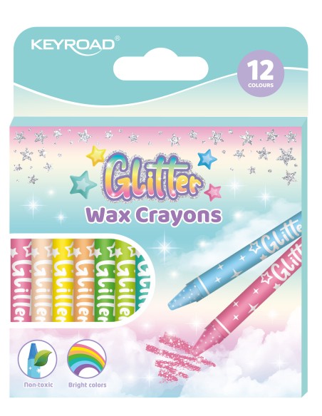 12 colors glitter wax caryon 8*90mm