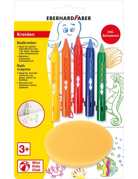 Õlipastellid EberhardFaber vannimängud 5-värvi + svamm