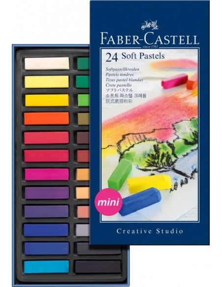 Faber-Castell Soft pastels mini, cardboard wallet of 24