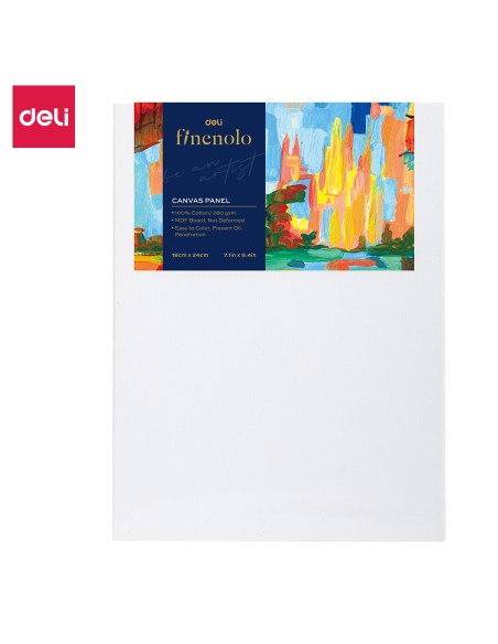 Canvas Panel-18Cm*24Cm DELI 100%cotton, 280g/m2, 18cm*24cm（7.1in*9.4in） White