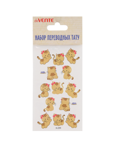 Kleeppildid deVENTE Tattoo Kitten with a bow 6x10.5cm