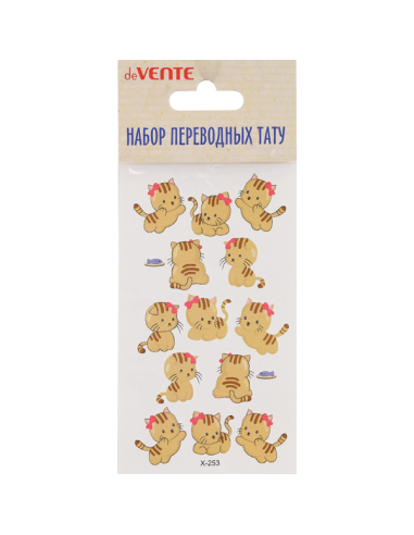 Kleeppildid deVENTE Tattoo Kitten with a bow 6x10.5cm