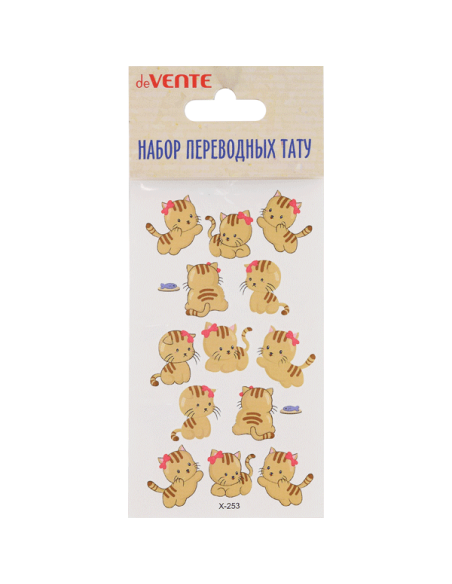 Kleeppildid deVENTE Tattoo Kitten with a bow 6x10.5cm