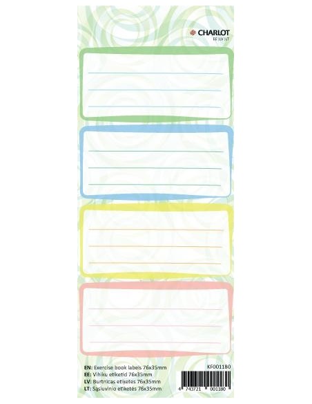 Vihiku kleebisetiketid Charlot Jungle 76x35mm 4tk lehel
