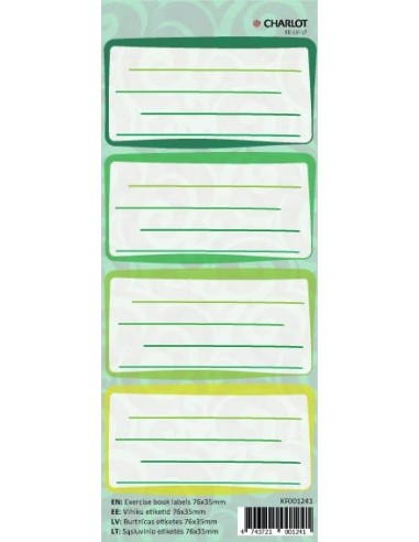 Vihiku kleebisetiketid Charlot Wild 76x35mm 4tk lehel