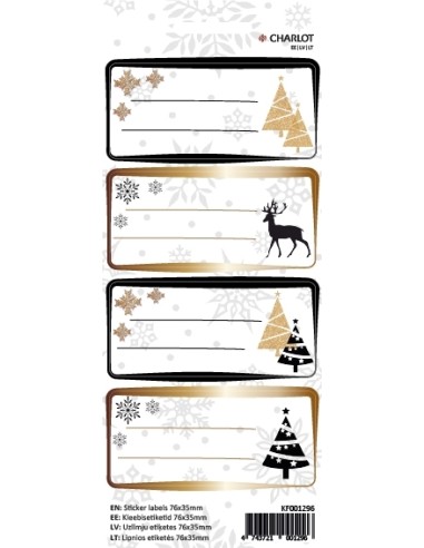 Labels Charlot 76x35mm 4pcs on sheet Christmas1