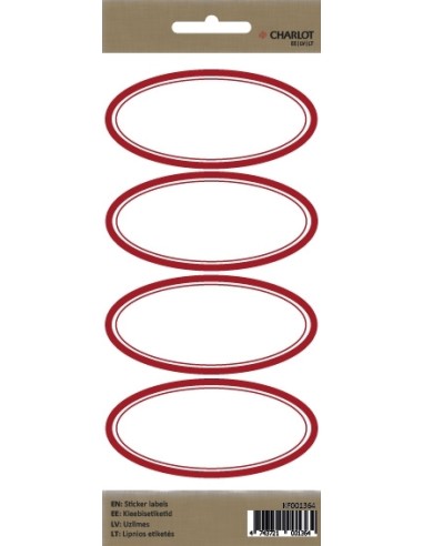 Kleebisetiketid Charlot Moosipurgile 76x35mm 4tk lehel