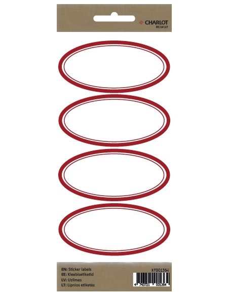 Labels Charlot 76x35mm 4pcs on sheet Jam Jar