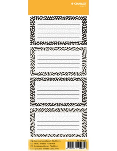 Vihiku kleebisetiketid Charlot (Pattern) 75x37mm 4tk lehel