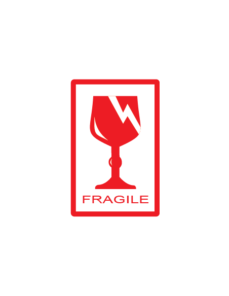 Labels Charlot for package FRAGILE 30x45mm