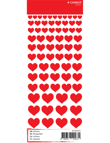Labels Charlot (Red hearts)